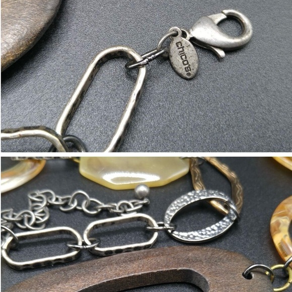 Chico's Wood Silver Lucite Looped Belt, 48 Inches - Picture 3 of 3